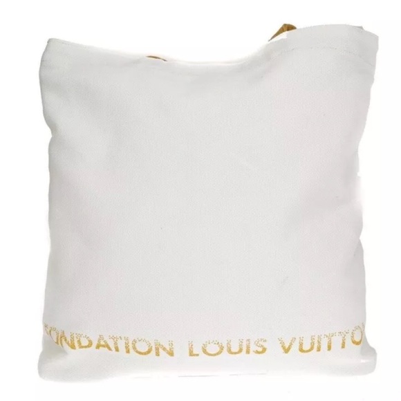 NEW~ Louis Vuitton ~ Fondation~ Cream & Tan Canvas Tote Bag ~ From Paris France - Picture 8 of 13